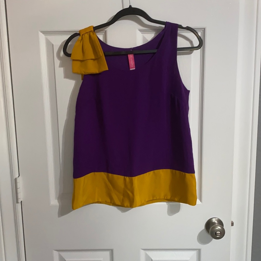 Purple and gold top